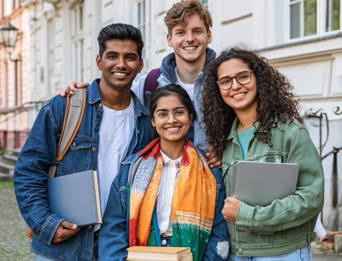 Studierende aus DE und IN